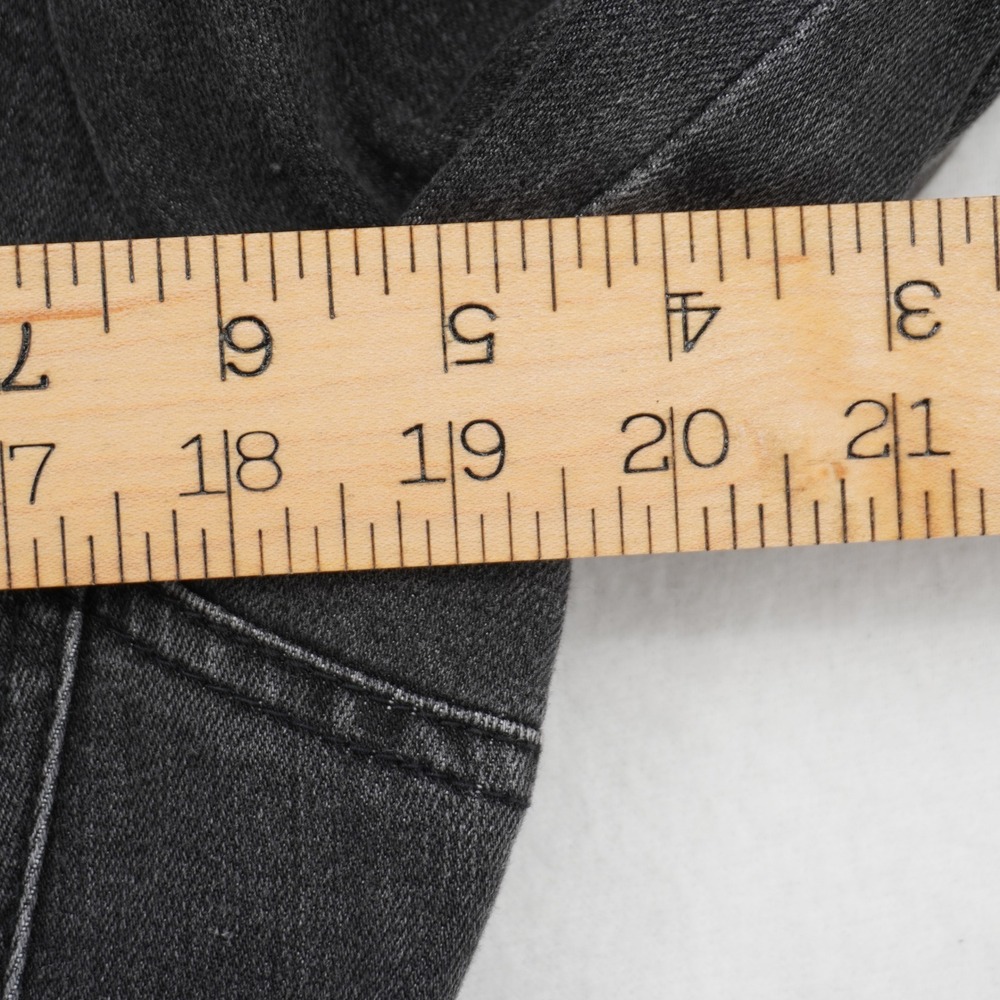 Free People Denim Moto Jacket Women's 12 Gray Zip Buckle Motorcycle - Picture 9 of 9